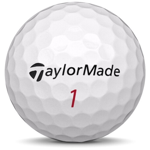 Golfboll av modellen TaylorMade TP5x i 2018 års version med vit färg framifrån