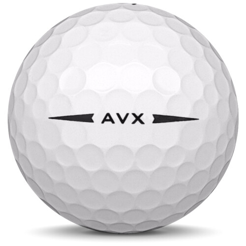 Golfboll av modellen Titleist AVX i 2019 års version med vit färg från sidan