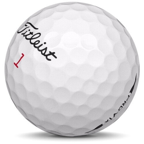 Golfboll av modellen Titleist Pro v1x i 2018 års version med vit färg sned bild