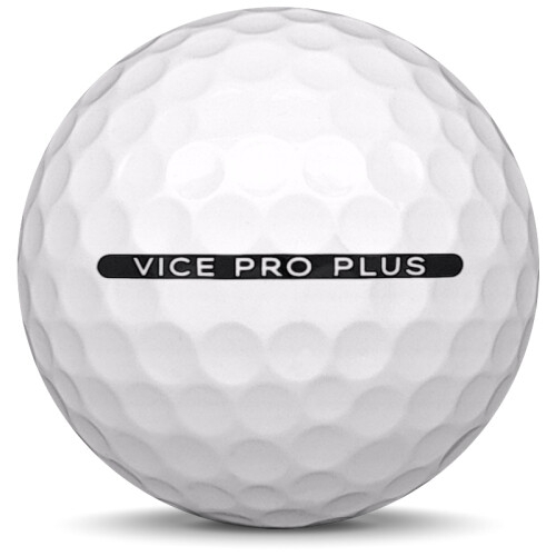 Golfboll av modellen Vice Pro Plus i 2019 års version med vit färg från sidan