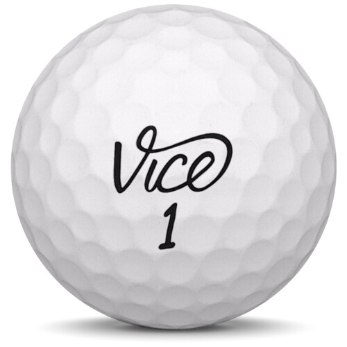 Golfboll av modellen Vice Pro Soft i 2019 års version med matt vit färg framifrån