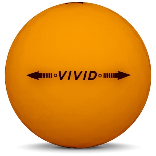 Golfboll av modellen Volvik VIVID i 2018 års version med orange färg från sidan