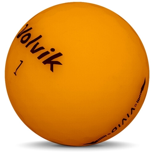 Golfboll av modellen Volvik VIVID i 2018 års version med orange färg sned bild