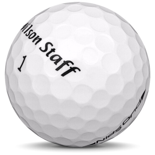 Golfboll av modellen Wilson Staff Duo Spin i vit färg sned bild