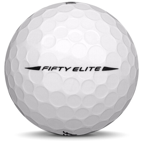 Golfboll av modellen WIlson Staff Fifty Elite i 2018 års version med vit färg från sidan