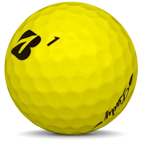 Golfboll av modellen Bridgestone Lady i gul färg sned bild