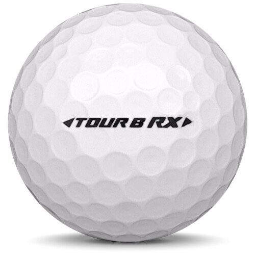 Golfboll av modellen Bridgestone Tour B RX i 2019 års version med vit färg från sidan