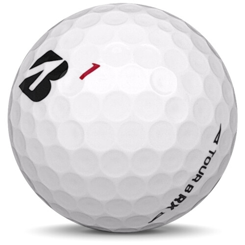 Golfboll av modellen Bridgestone Tour B RX i 2021 års version med vit färg sned bild
