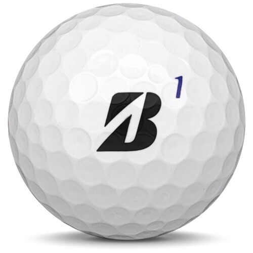 Golfboll av modellen Bridgestone Tour B RXS i 2021 års version med vit färg framifrån