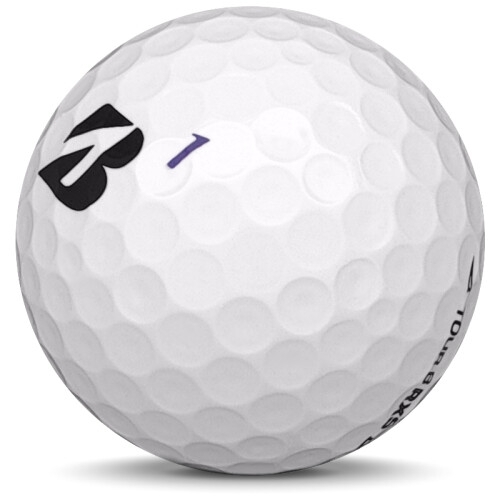 Golfboll av modellen Bridgestone Tour B RXS i 2021 års version med vit färg sned bild