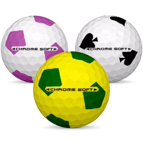 Golfbollar av modellen Callaway Chrome Soft i 2019 års version i blandade färger