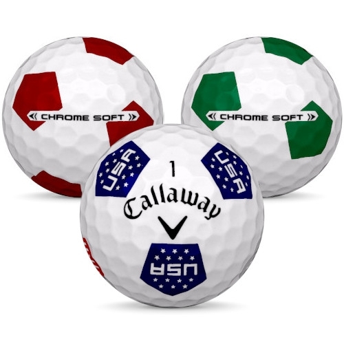 Golfbollar av modellen Callaway Chrome Soft i 2021 års version i blandade färger