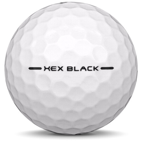 Golfboll av modellen Callaway Hex Black i vit färg från sidan