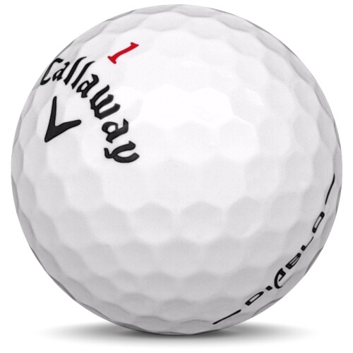 Golfboll av modellen Callaway Hex Diablo i vit färg sned bild