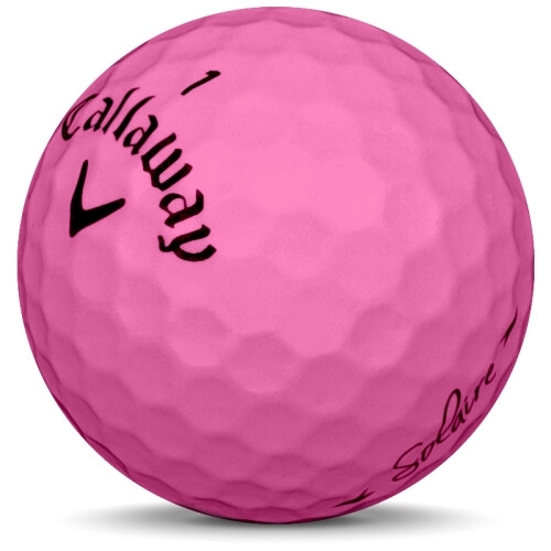 Golfboll av modellen Callaway Solaire i rosa färg sned bild