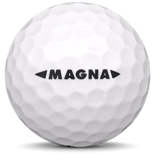 Golfboll av modellen Callaway Supersoft Magna i 2020 års version med vit färg från sidan