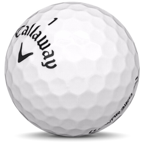 Golfboll av modellen Callaway Warbird i 2019 års version med vit färg sned bild