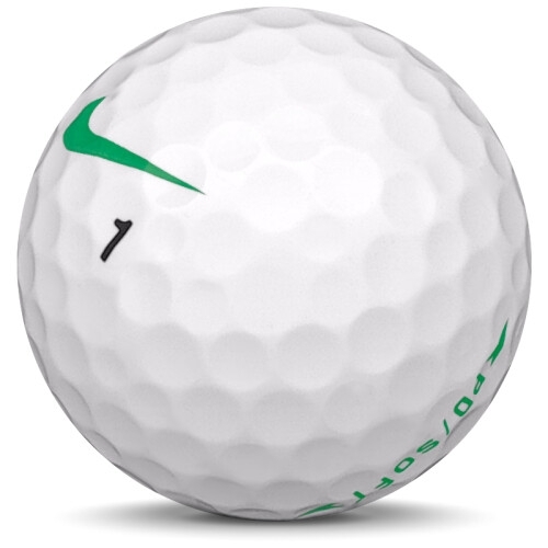 Golfboll av modellen Nike PD Soft i vit färg sned bild