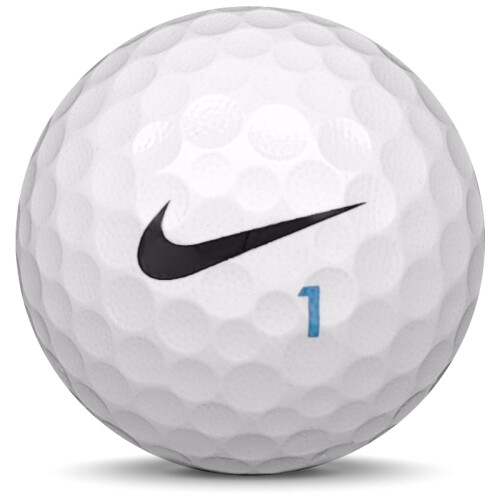 Golfboll av modellen Nike RZN Black i vit färg framifrån