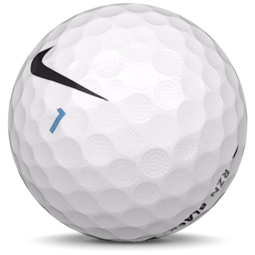 Golfboll av modellen Nike RZN Black i vit färg sned bild
