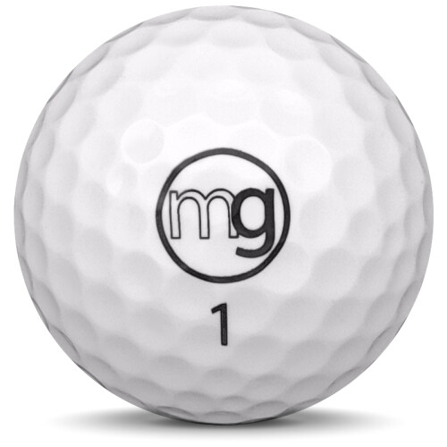 Golfboll av modellen Others MG 4C i 2019 års version med vit färg framifrån