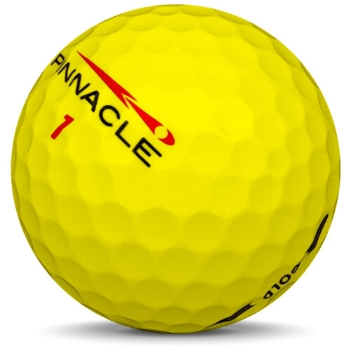 Golfboll av modellen Pinnacle Gold i gul färg sned bild
