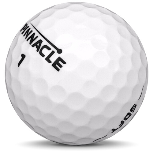 Golfboll av modellen Pinnacle Soft i 2018 års version med vit färg framifrån