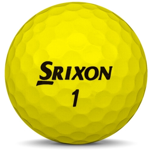 Golfboll av modellen Srixon Q-Star i tidigare års versioner med gul färg framifrån