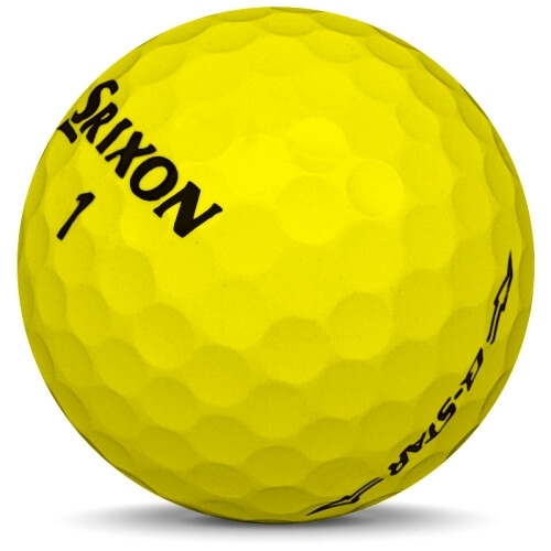 Golfboll av modellen Srixon Q-Star i tidigare års versioner med gul färg sned bild