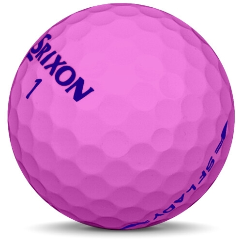 Golfboll av modellen Srixon Soft Feel Lady i rosa färg sned bild