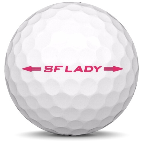 Golfboll av modellen Srixon Soft Feel Lady i vit färg från sidan