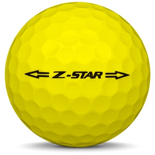 Golfboll av modellen Srixon Z-Star i tidigare års versioner med gul färg från sidan