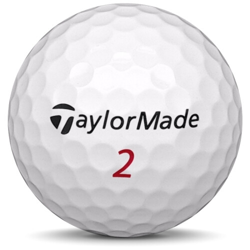 Golfboll av modellen TaylorMade Penta i vit färg framifrån