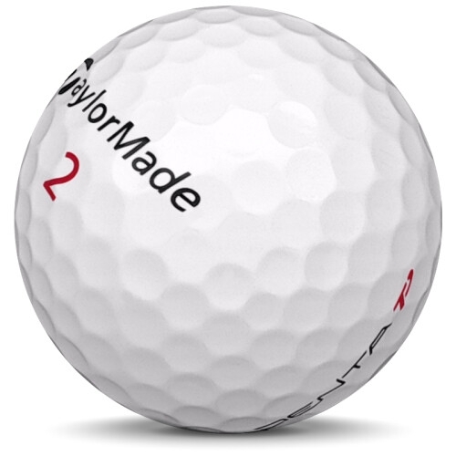Golfboll av modellen TaylorMade Penta i vit färg sned bild